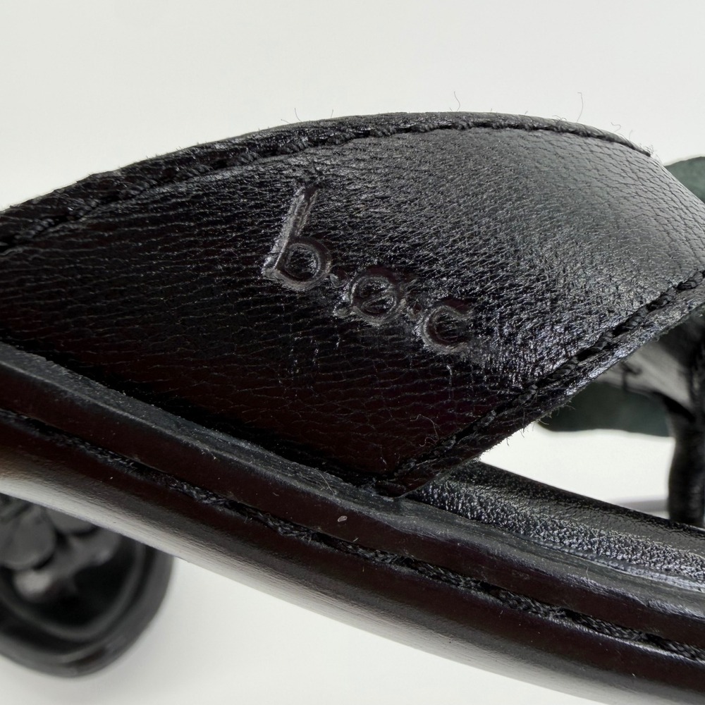 b.o.c. Born Concept Women Black Leather 3D Flower Thong Sandals Size 8 39 - Picture 8 of 10